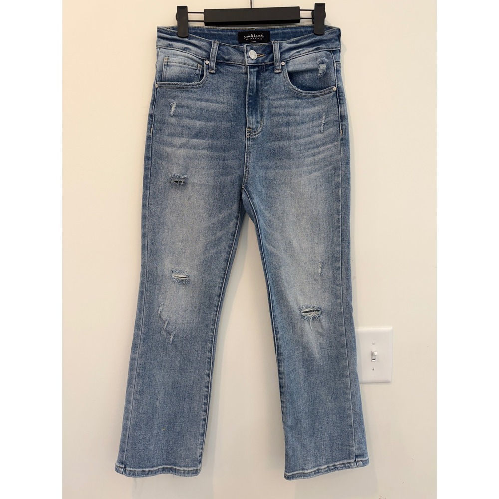 Social Threads x Risen Jeans Blue Distressed Straight Leg Raw Hem 5/27